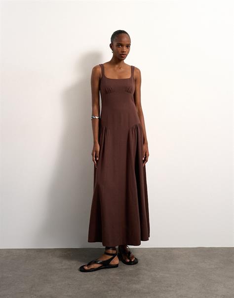TSSVEA SL MAXI DRESS WVN chocolate brown