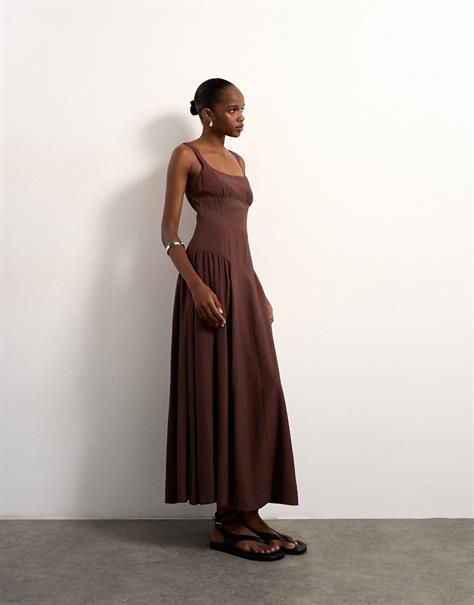 TSSVEA SL MAXI DRESS WVN chocolate brown