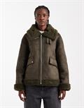 TSTILDA SHEARLING COLLAR JACKET OTW khaki