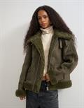 TSTILDA SHEARLING COLLAR JACKET OTW khaki