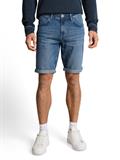 TTJOSH REGULAR SLIM Jeans Shorts mid stone bright blue denim