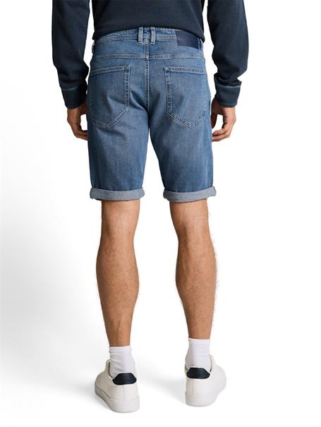 TTJOSH REGULAR SLIM Jeans Shorts mid stone bright blue denim