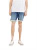 TTJOSH Regular Slim Jeans Shorts mid stone wash denim