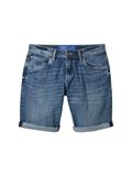 TTJOSH Regular Slim Jeans Shorts mid stone wash denim