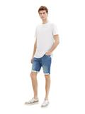 TTJOSH Regular Slim Jeans Shorts mid stone wash denim