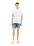 TTJOSH Regular Slim Jeans Shorts mid stone wash denim