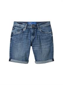 TTJOSH Regular Slim Jeans Shorts mid stone wash denim