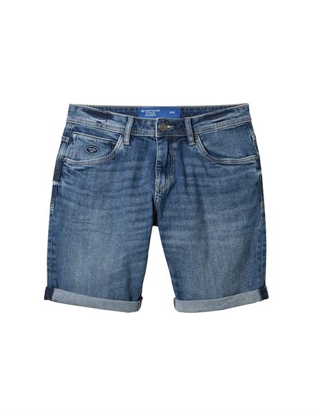TTJOSH Regular Slim Jeans Shorts mid stone wash denim