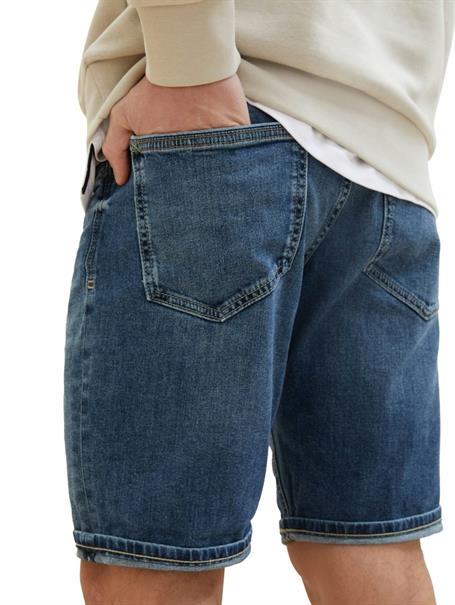 TTJOSH Regular Slim Jeans Shorts mid stone wash denim