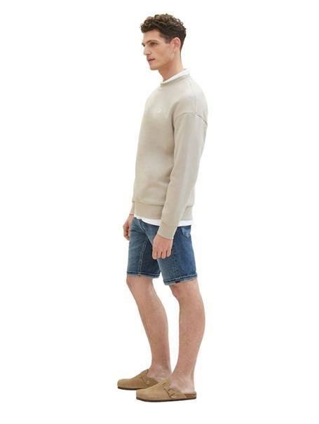 TTJOSH Regular Slim Jeans Shorts mid stone wash denim