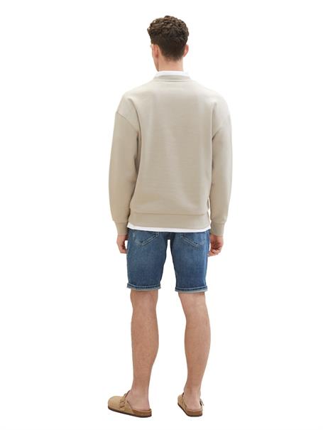 TTJOSH Regular Slim Jeans Shorts mid stone wash denim