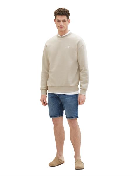 TTJOSH Regular Slim Jeans Shorts mid stone wash denim