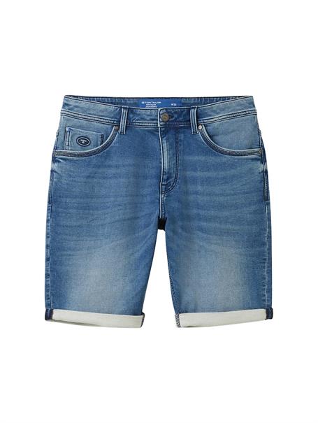 TTJOSH Regular Slim Jeans Shorts mid stone wash denim