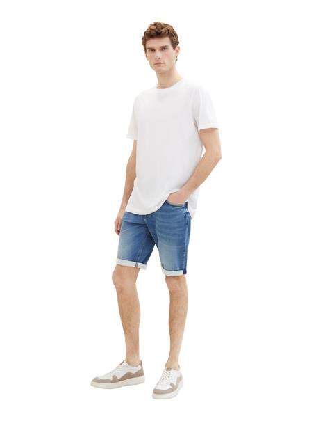 TTJOSH Regular Slim Jeans Shorts mid stone wash denim