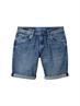 TTJOSH Regular Slim Jeans Shorts mid stone wash denim