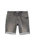 TTJOSH Regular Slim Jeans Shorts mit Superstretch used light stone grey denim