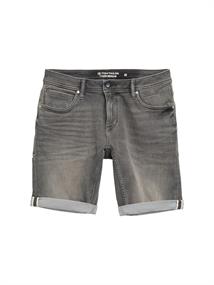 TTJOSH Regular Slim Jeans Shorts mit Superstretch used light stone grey denim