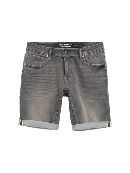 TTJOSH Regular Slim Jeans Shorts mit Superstretch used light stone grey denim