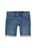 TTJOSH Regular Slim Jeans Shorts mit Superstretch used mid stone blue denim