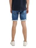 TTJOSH Regular Slim Jeans Shorts mit Superstretch used mid stone blue denim