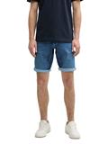 TTJOSH Regular Slim Jeans Shorts mit Superstretch used mid stone blue denim
