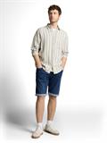 TTJOSH REGULAR SLIM Jeans Shorts mit Superstretch used mid stone blue denim