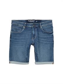 TTJOSH Regular Slim Jeans Shorts mit Superstretch used mid stone blue denim