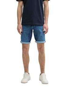 TTJOSH Regular Slim Jeans Shorts mit Superstretch used mid stone blue denim