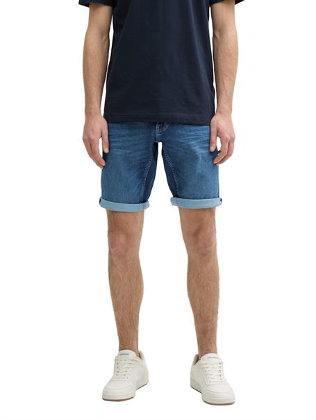 TTJOSH Regular Slim Jeans Shorts mit Superstretch used mid stone blue denim