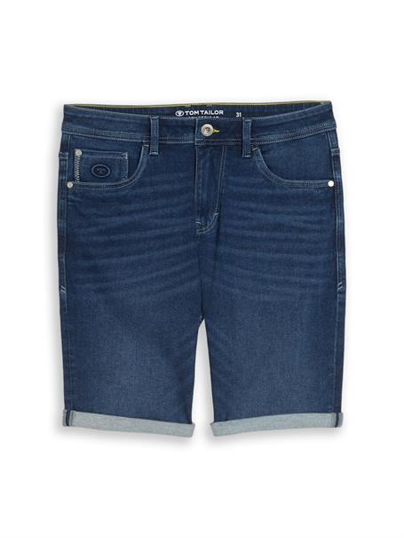 TTJOSH REGULAR SLIM Jeans Shorts mit Superstretch used mid stone blue denim
