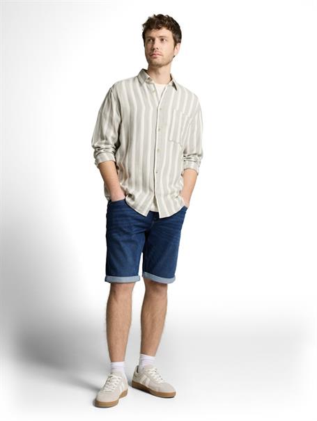 TTJOSH REGULAR SLIM Jeans Shorts mit Superstretch used mid stone blue denim