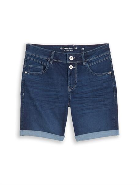 TTLENE SLIM Bermuda Jeans Shorts mit hohem Stretch used dark stone blue denim