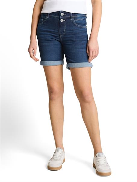 TTLENE SLIM Bermuda Jeans Shorts mit hohem Stretch used dark stone blue denim