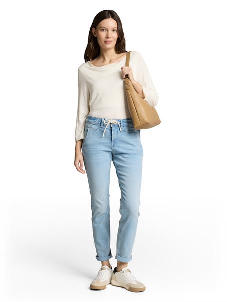 TTMAYA TAPERED Stretch Jeans mit Kordelzug light stone blue denim