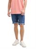 TTPIERS Slim Jeans Shorts mit Stretch used dark stone blue denim