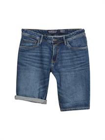 TTPIERS Slim Jeans Shorts mit Stretch used dark stone blue denim