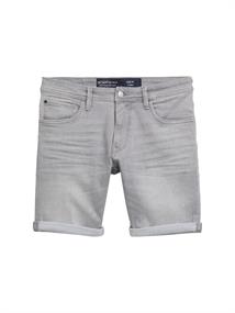 TTPIERS SLIM Jeans Shorts used mid stone grey denim