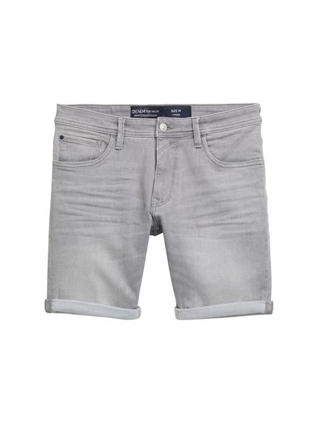 TTPIERS SLIM Jeans Shorts used mid stone grey denim
