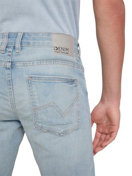TTPIERS Slim Jeans used bleached blue denim