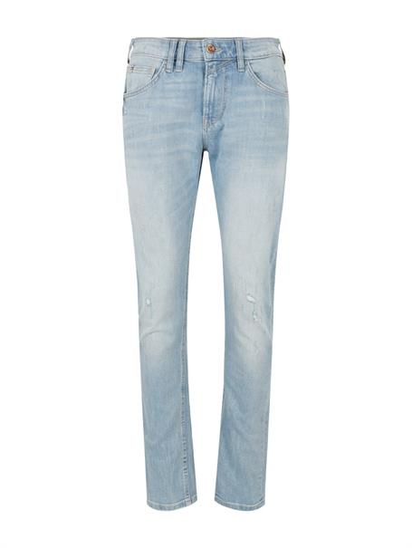 TTPIERS Slim Jeans used bleached blue denim