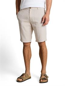 TTREGULAR Chino Shorts mit Leinenanteil cashew beige stripe