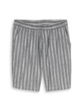 TTRELAXED Shorts mit Leinenanteil black greyish stripe