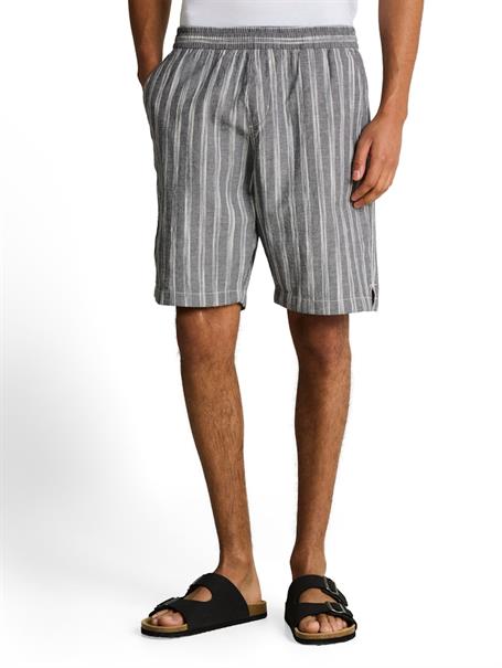 TTRELAXED Shorts mit Leinenanteil black greyish stripe