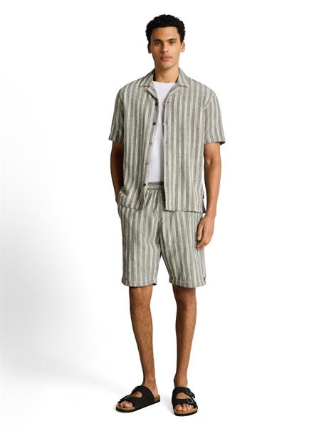 TTRELAXED Shorts mit Leinenanteil sea spray green stripe