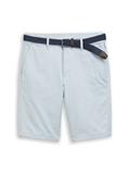TTSLIM Chino Shorts mit Gürtel blue white zigzag structure