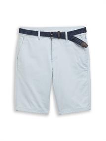 TTSLIM Chino Shorts mit Gürtel blue white zigzag structure