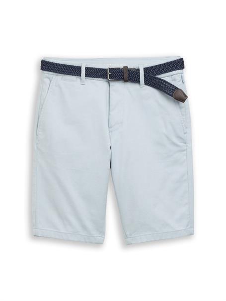 TTSLIM Chino Shorts mit Gürtel blue white zigzag structure