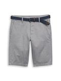 TTSLIM Chino Shorts mit Gürtel white navy zig zag structure