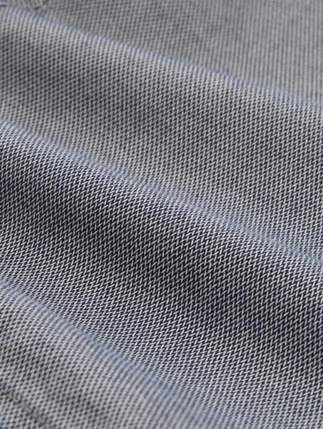 TTSLIM Chino Shorts mit Gürtel white navy zig zag structure