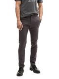 TTTRAVIS SLIM Chino Hose mit Gürtel grey black zig zag structure